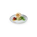 Silver Splendor 6 inch Polystyrene White Dessert Plate with Silver Foil Trim