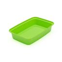 16 Ounce Rectangular Green Container with Clear Lid