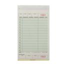 4.2 x 7.25 inch 3 Part Green Carbonless 13 Line Guest Check