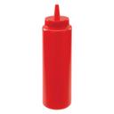 Winco Red Regular Squeeze Bottle, 8 Ounce -- 72 per case.