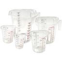 Winco Color Graduations 5 Pieces Polycarbonate Measuring Cup Set -- 6 set per case.