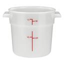 Winco Polypropylene White Round Storage Container, 1 Quart -- 12 per case.