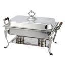 Winco Medium Weight Stainless Steel Full Size Crown Chafer, 8 Quart.