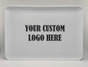 12 X 18 High Impact Polystyrene White Serving Tray with 1 COLOR Custom Logo