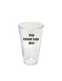 Clear Crystal Styrene Plastic Pint with 2 COLOR Custom Logo