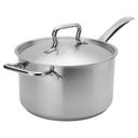 Elements Stainless Steel Sauce Pan with Cover 5.3 Quart Capacity