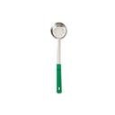 Stainless Steel One Piece Perforated Portioner with Green Handle