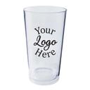 Clear Crystal Styrene Plastic Pint with 1 COLOR Custom Logo