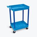 Luxor Blue Tub Cart with Two Shelves, 24 x 18 x 37.5 inch Height