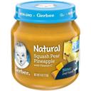 Gerber 2nd Foods Natural Pear Squash Pineapple Puree Baby Food, 4 Ounce Jar -- 10 per case