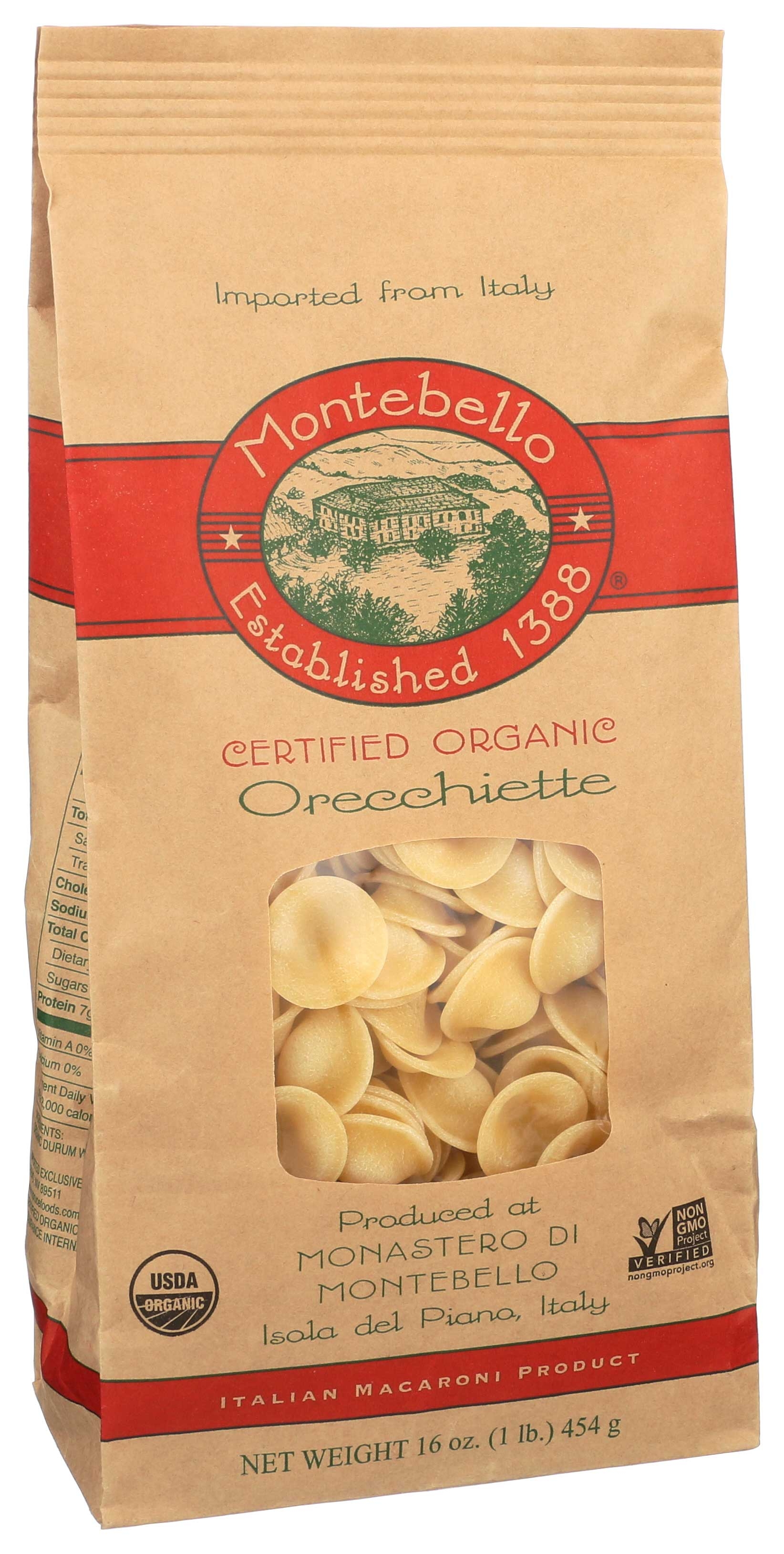 Montebello Organic Orecchiette Pasta, 1 Pound -- 12 Per Case