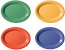 GET Enterprises Diamond Mardi Gras Melamine Assorted Colors Oval Platter, 13.5 x 10.25 inch -- 12 per case