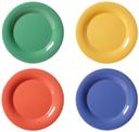 GET Enterprises Diamond Mardi Gras Melamine Assorted Color Wide Rim Plate, 5.5 inch -- 48 per case