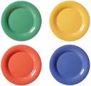 GET Enterprises Diamond Mardi Gras Melamine Assorted Color Wide Rim Plate, 7.5 inch -- 48 per case