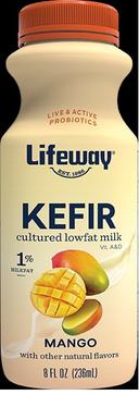 Lifeway Mango Low Fat Kefir, 8 Fluid Ounce -- 6 per case.