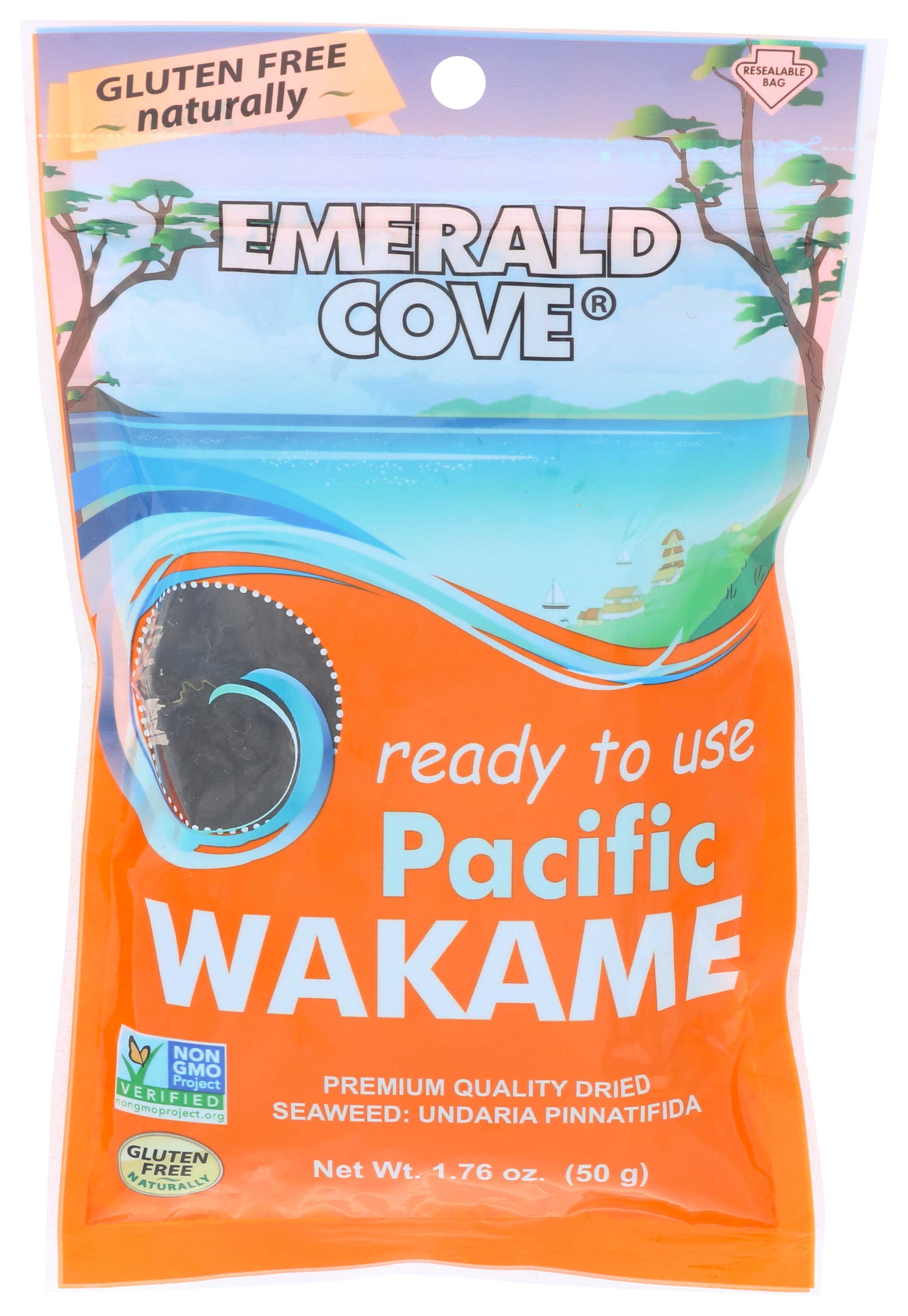 Emerald Cove Silver Grade Ready To Eat Pacific Wakame - Sea Vegetable, 1.76 Ounce -- 6 per case.