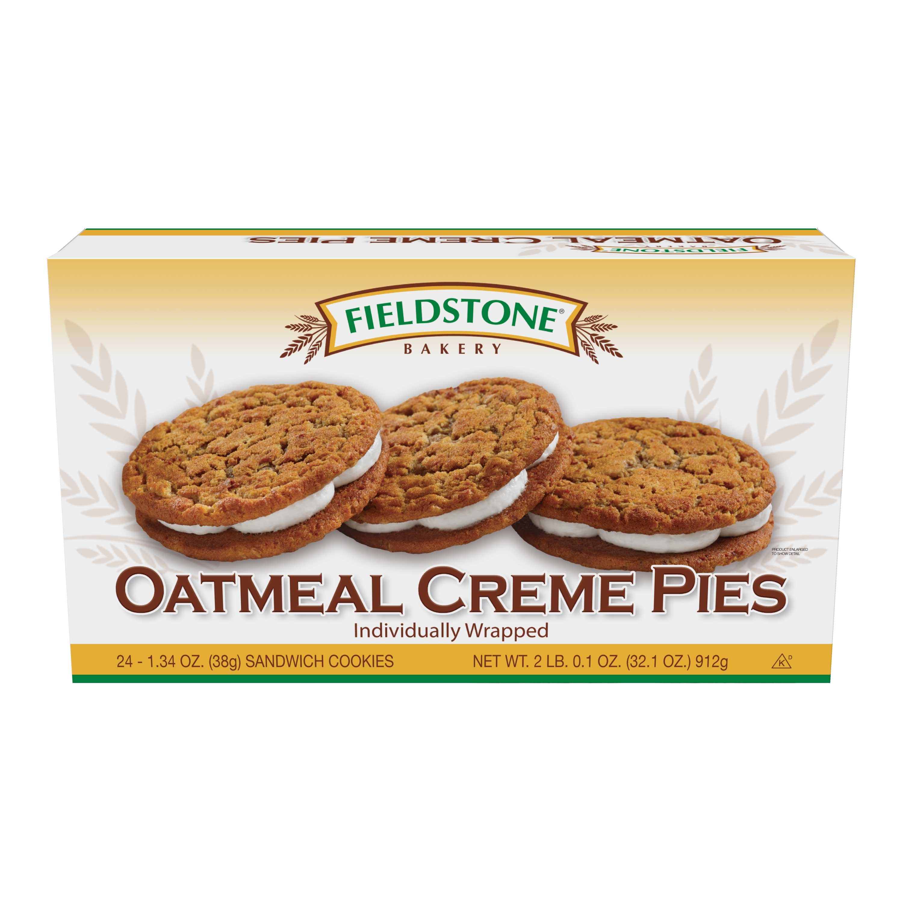 Fieldstone Bakery Oatmeal Creme Pie -- 192 Per Case