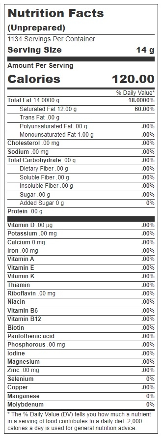 Ventura Phase Gold Premium Pan And Grill Shortening Coconut Oil, 35 Pound