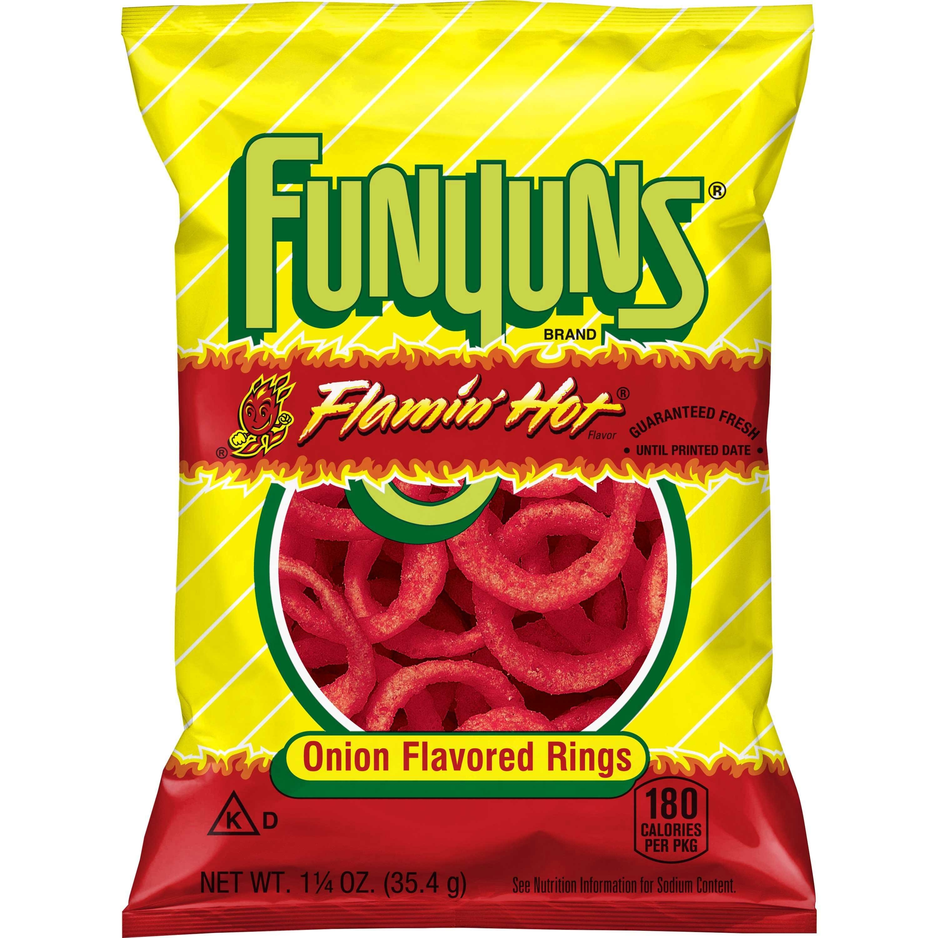 Funyuns Flamin Flavored Hot Onion Rings, 1.25 Ounce -- 64 per case