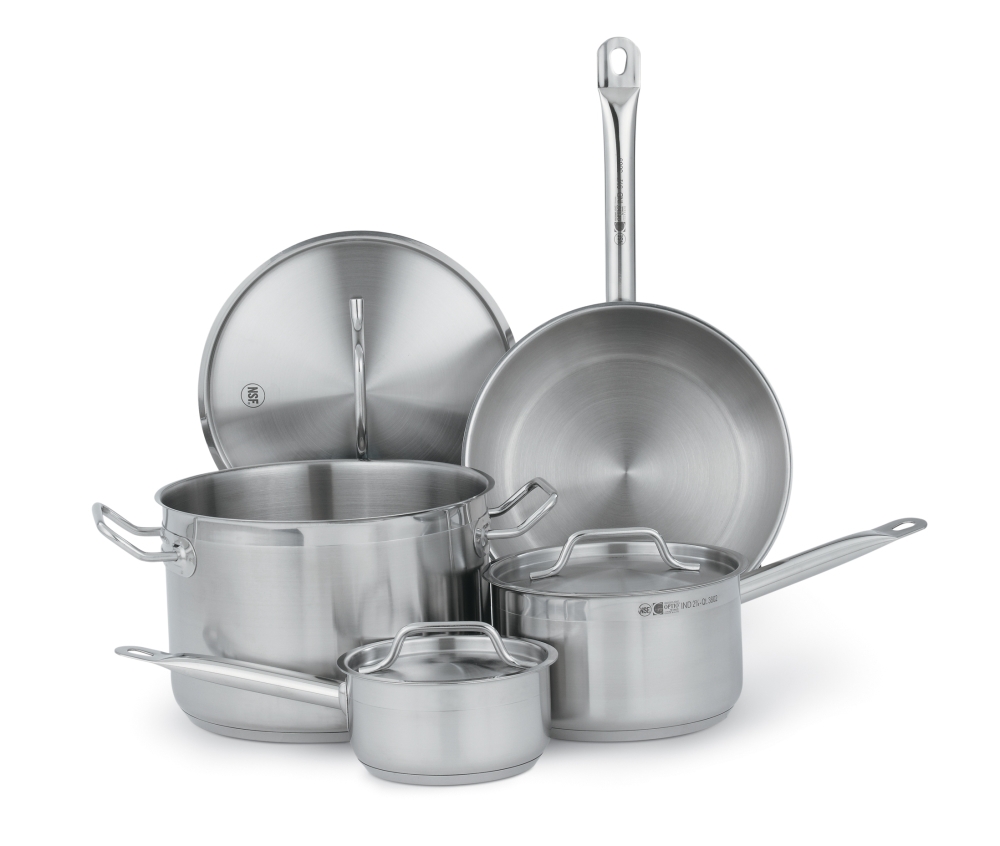 Vollrath Optio Deluxe Stainless Steel 7 Piece Cookware Set.