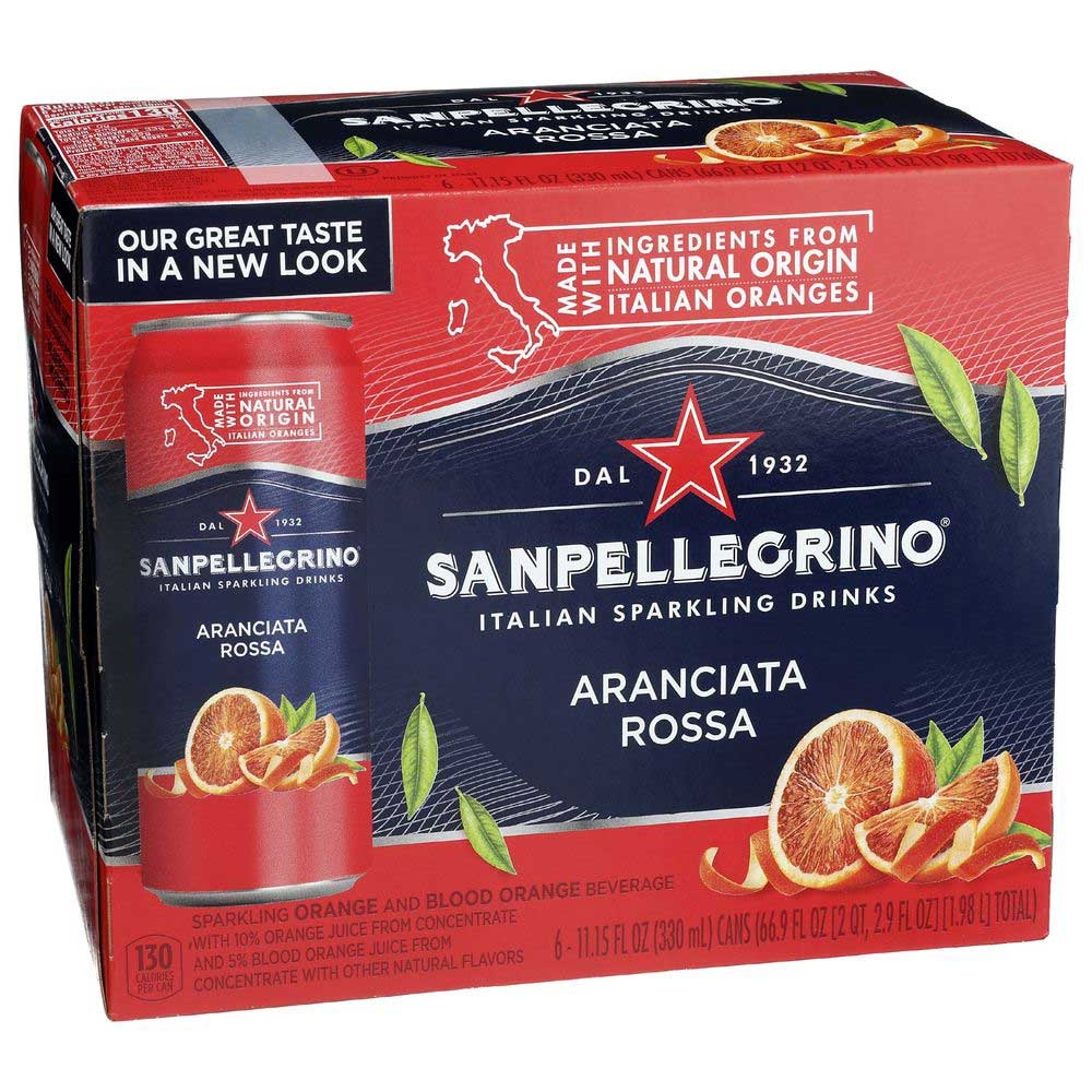 Sanpellegrino Aranciata Rossa Sparkling Beverage, 11.15 Fluid Ounce -- 24 per case
