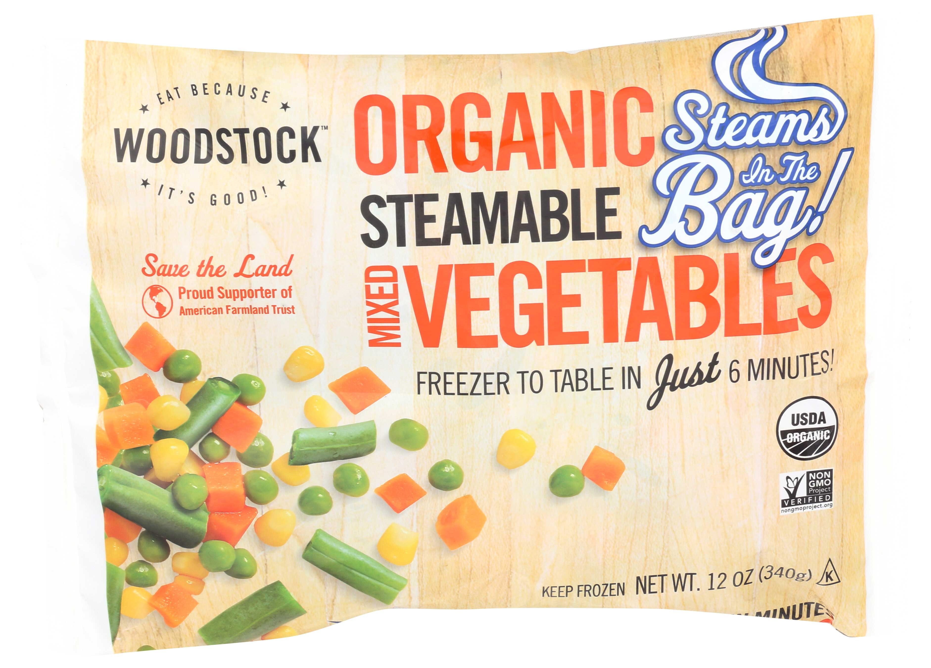 Woodstock Farms Organic Steamable Mixed Vegetables, 12 Ounce -- 12 per case.