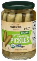 Woodstock Organic Dill Pickle Spears, 24 Fluid Ounce -- 6 per case.