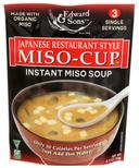 Edward And Sons Japanese Restaurant Style Instant Organic Miso Cup Soup, 2.9 Ounce -- 6 per case.
