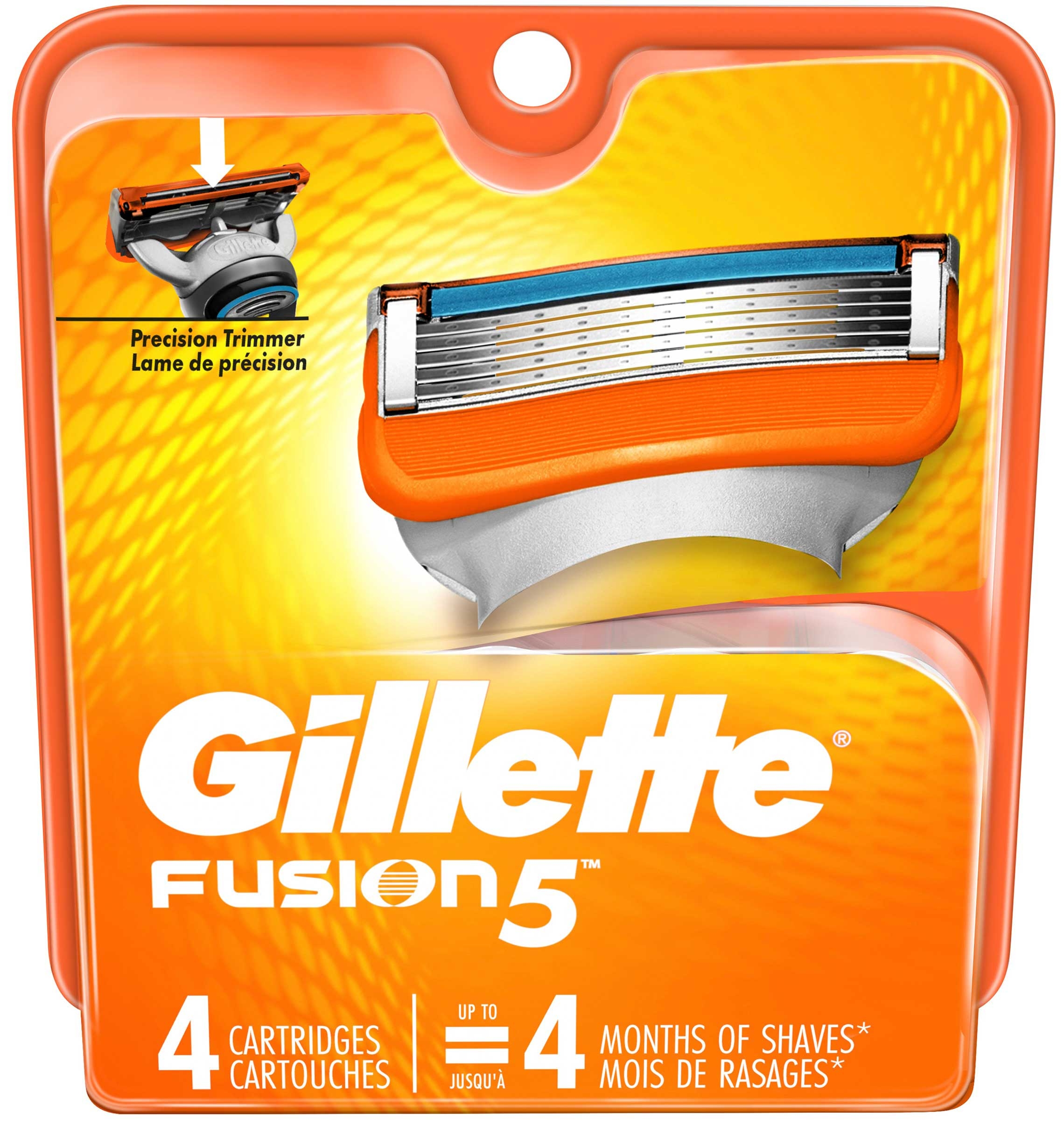 Gillette Fusion5 Base Power Cartridge, 4 count per pack -- 48 per case.