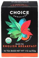 Choice Organic Teas English Breakfast Tea - 16 bags per pack -- 6 packs per case.