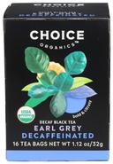 Choice Organic Teas Decaffeinated Earl Grey Black Tea - 16 bags per pack -- 6 packs per case.