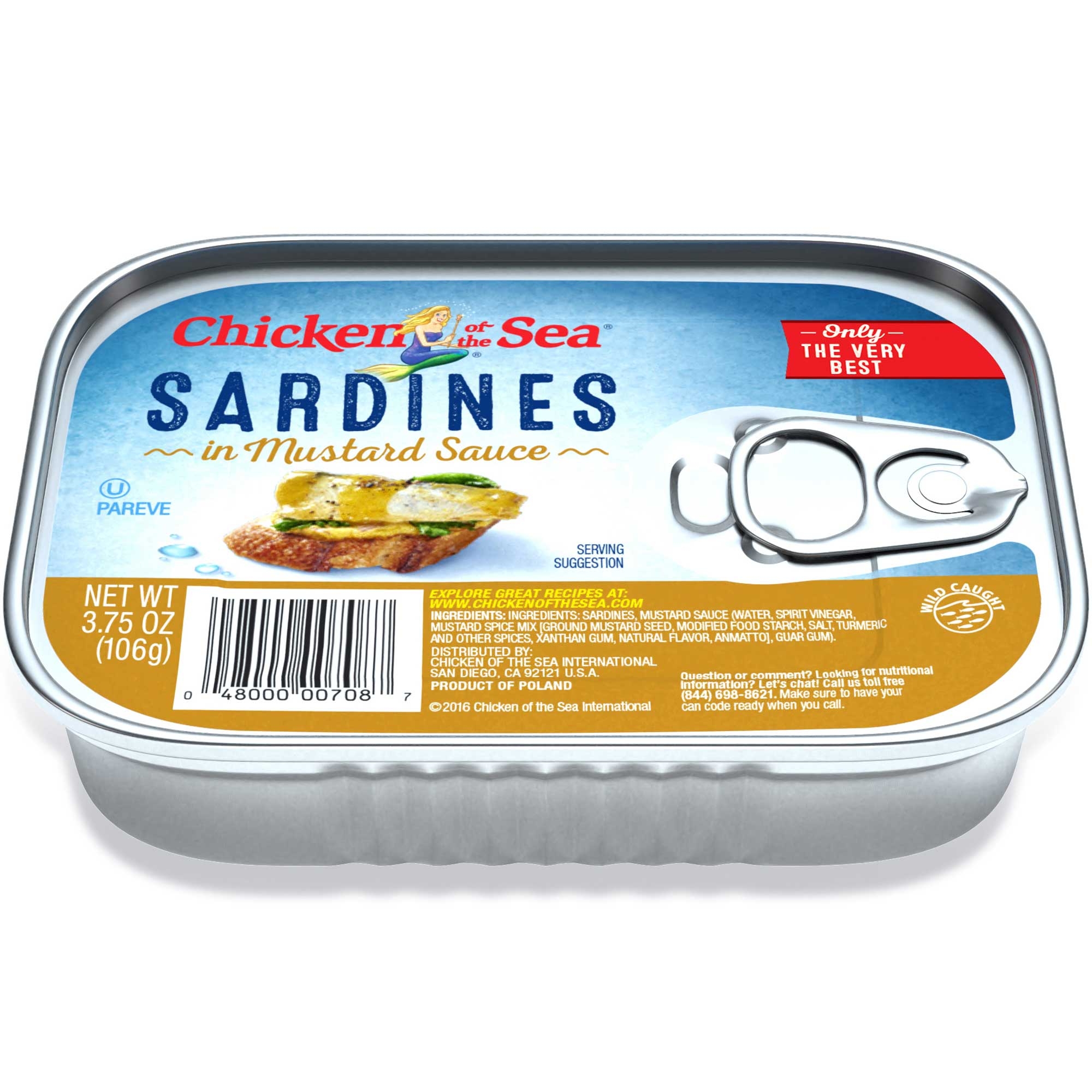 Chicken Of The Sea Sardines In Mustard Sauce, 3.75 Ounce -- 18 Per Case