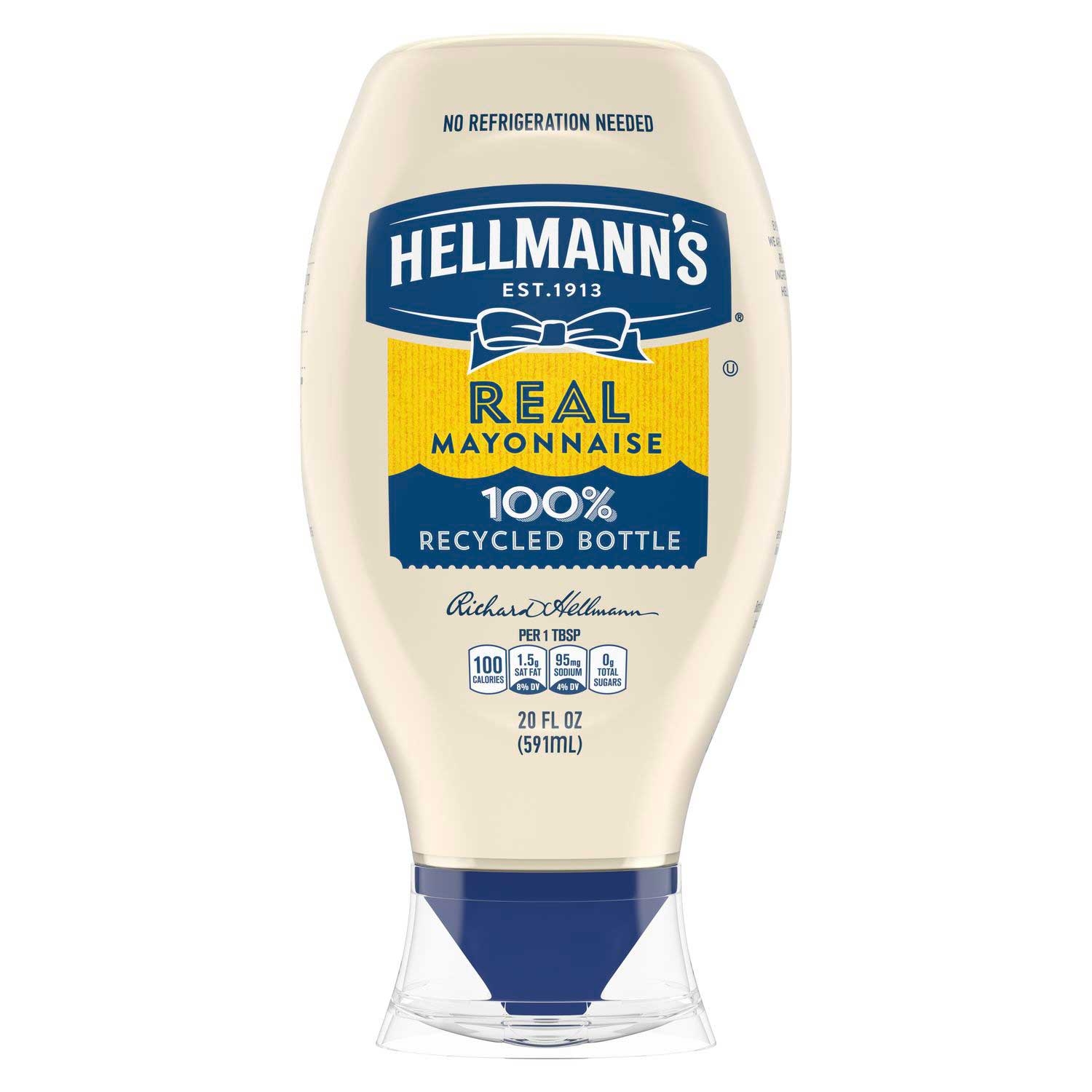 Single Hellmanns Real Mayonnaise Spread Squeeze Bottle, 20 Fluid Ounce