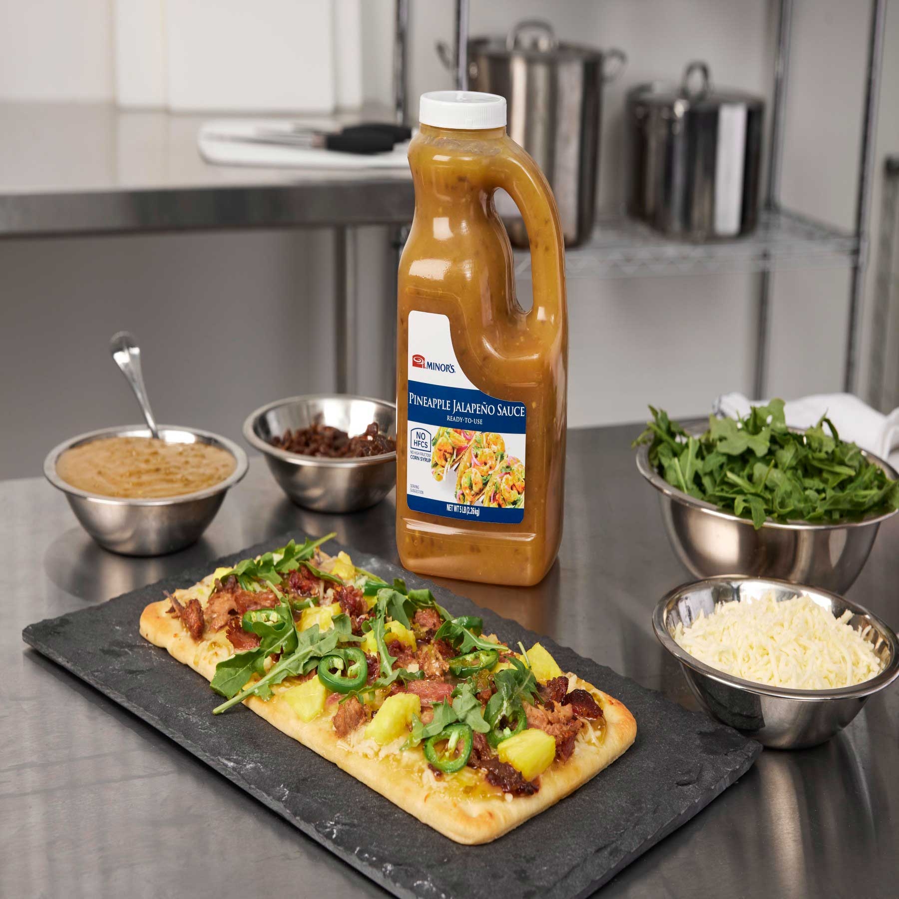 Minors Ready To Use Pineapple Jalapeno Sauce, 0.5 Gallon -- 4 per case