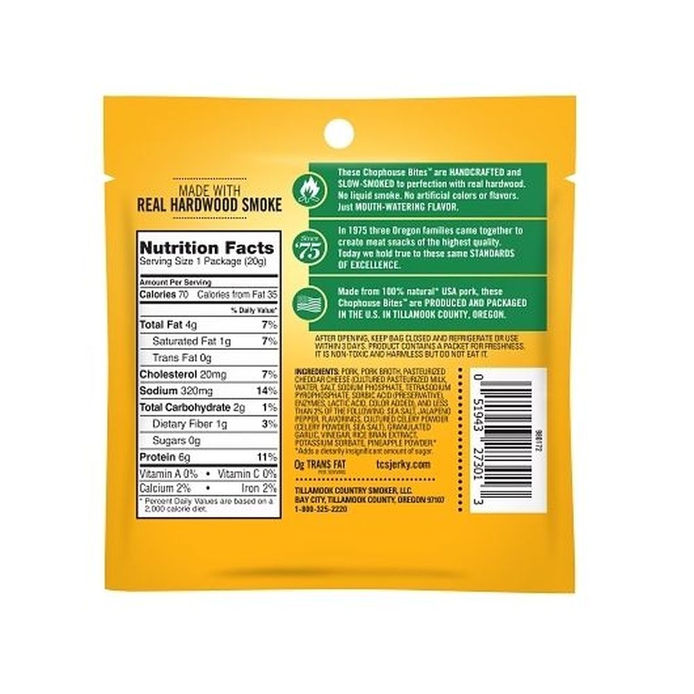 Tillamook Country Smoker Jalapeno Cheddar Bites, 0.7 Ounce -- 48 per case