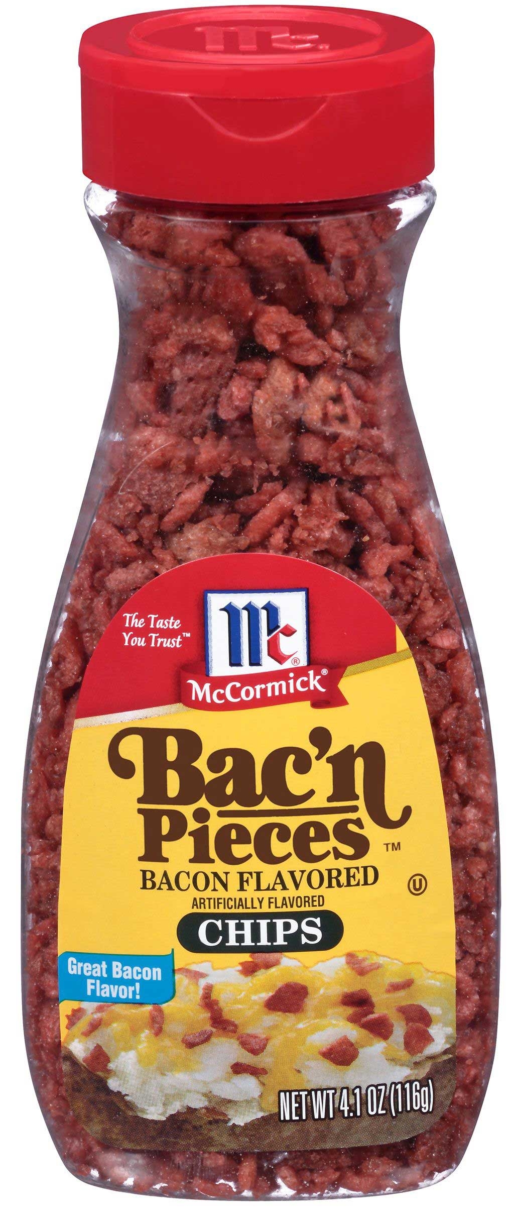 Mccormick Imitation Bacon Chips, 4.1 Ounce -- 6 per case.