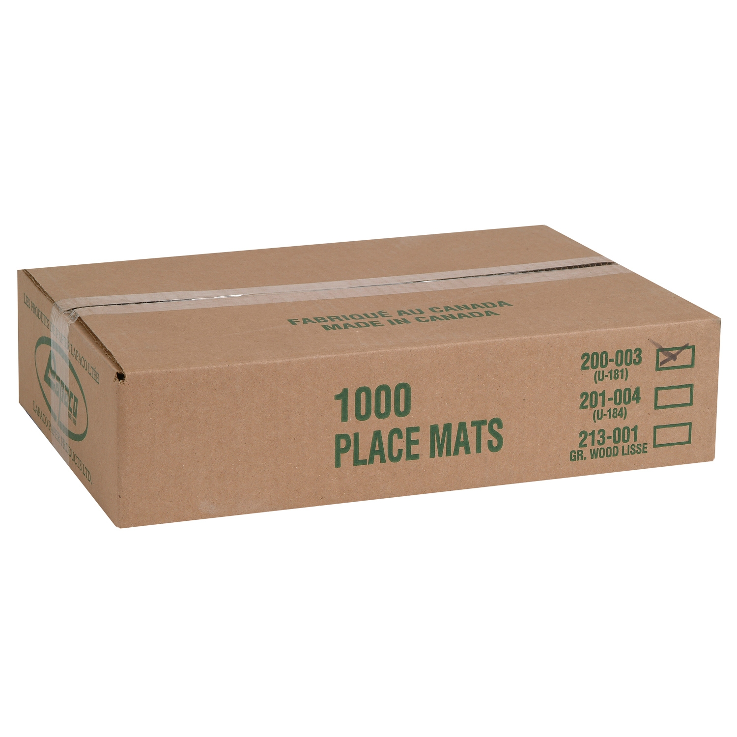 Lapaco Granada Light Weight White Bond Straight Edge Embossed Placemat, 10 X 14 inch -- 1000 per case.