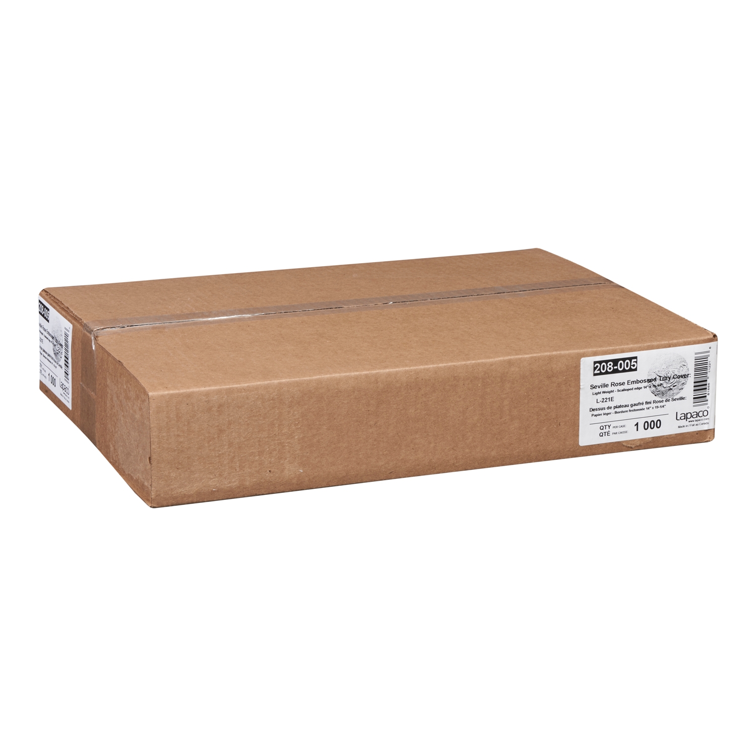 Lapaco Scalopped Edge Seville Rose Embossed Bond Light Weight Tray Cover -- 1000 per case.