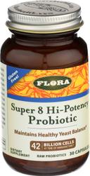 Flora Super 8 Hi Potency Probiotic Capsules, 30 count