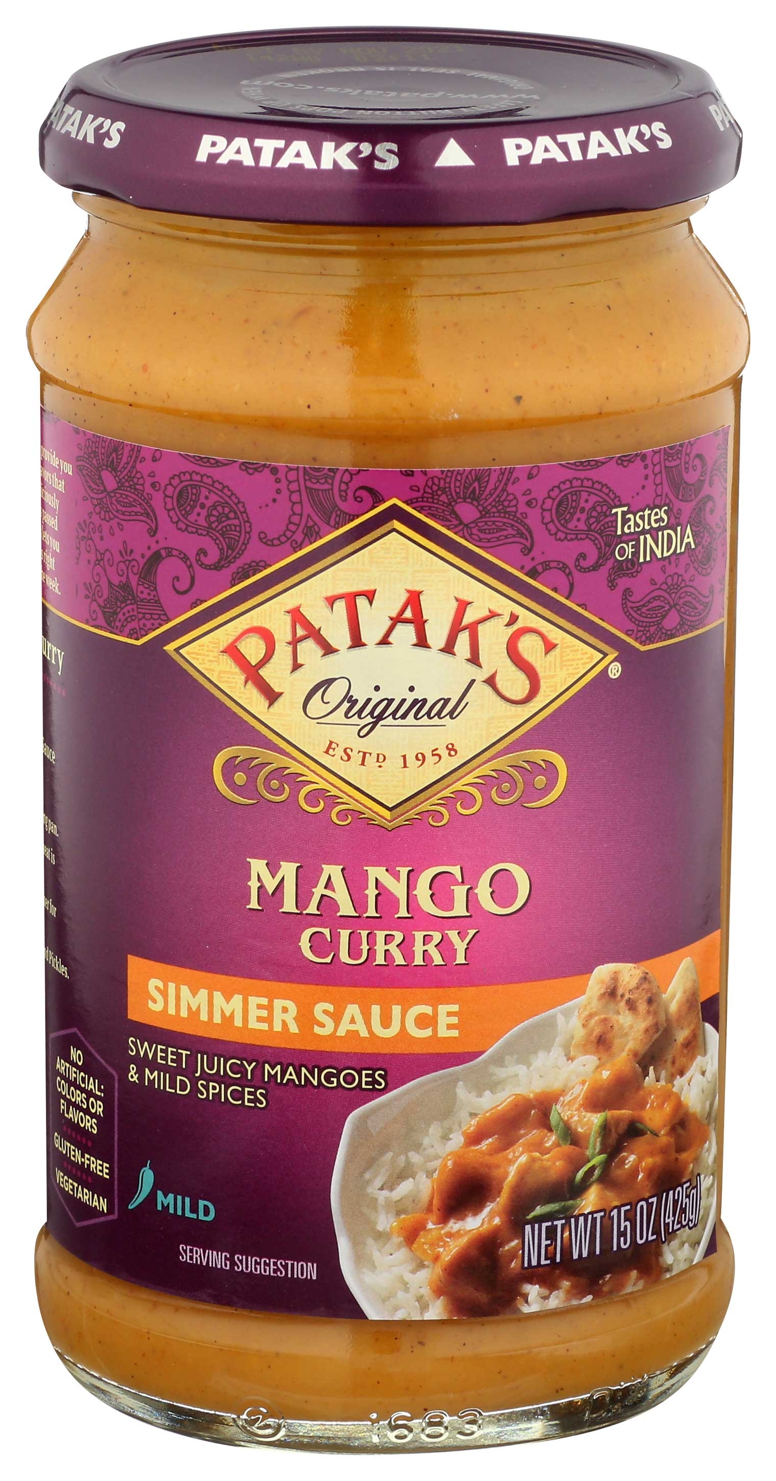 Pataks Mango Chicken Cooking Sauce, 15 Ounce -- 6 per case.