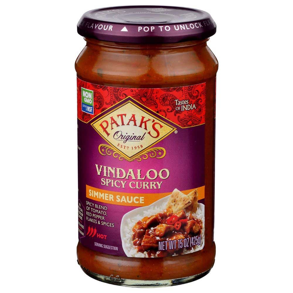 Pataks Spicy Vindaloo Curry Simmer Sauce, 15 Ounce -- 6 per case