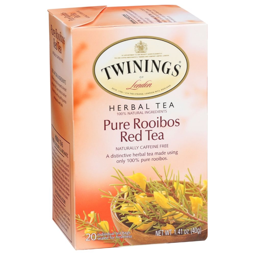 Twinings Pure Rooibos Red Tea, 20 Bags per Pack -- 6 per case