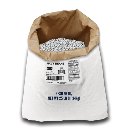 Jack Rabbit Navy Beans, 25 Lb. Package, 1 Package Per Case