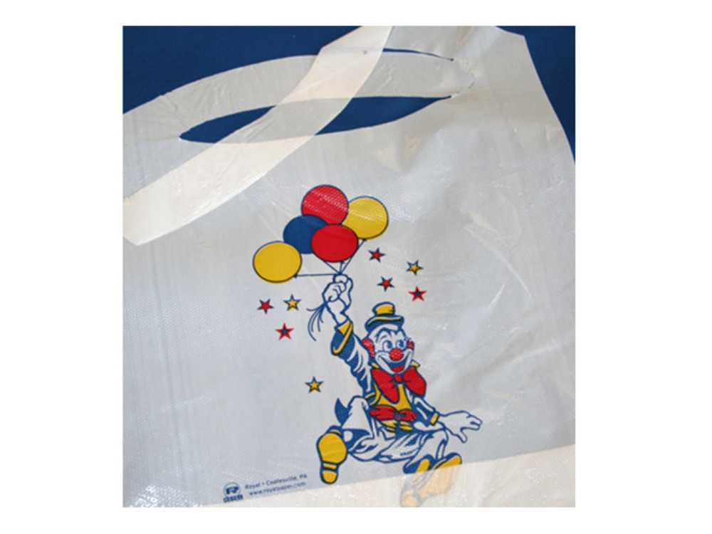 Royal Clown Design Childrens Poly Bib -- 2500 per case.