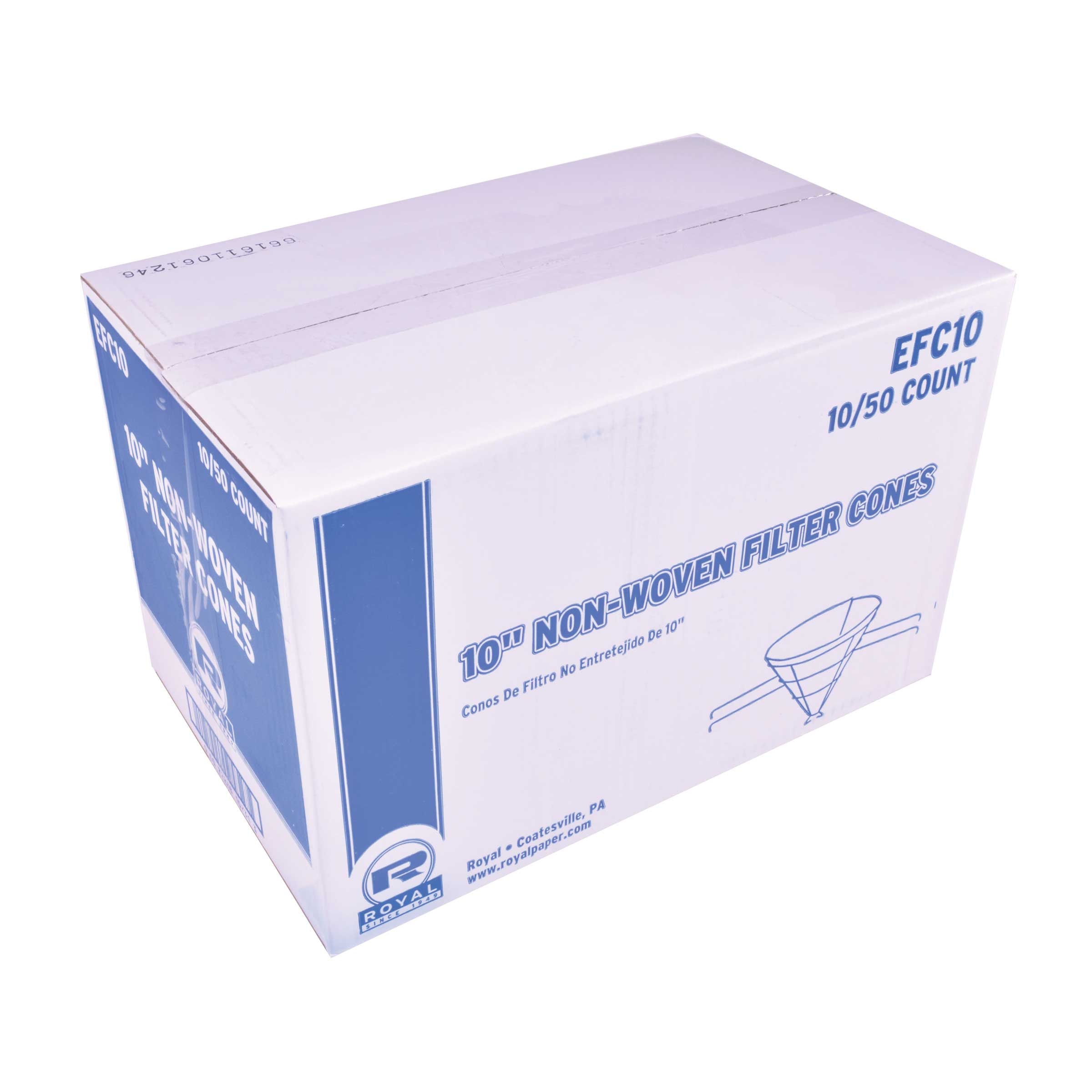 Royal 10 Inch Non Woven Filter, 50 Count -- 10 Per Case