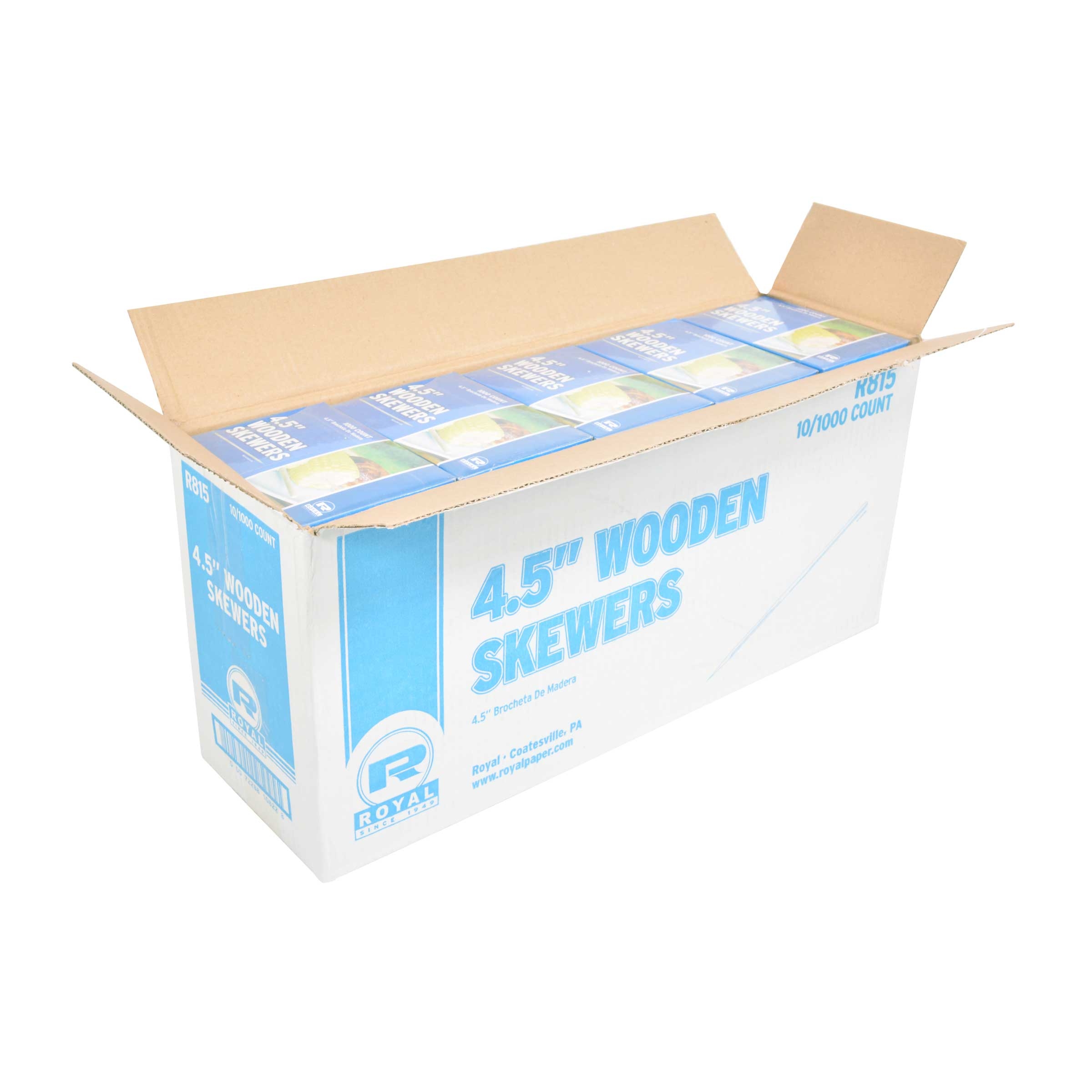 Royal 4.5 Inch Wood Skewer, 1000 Count -- 10 Per Case