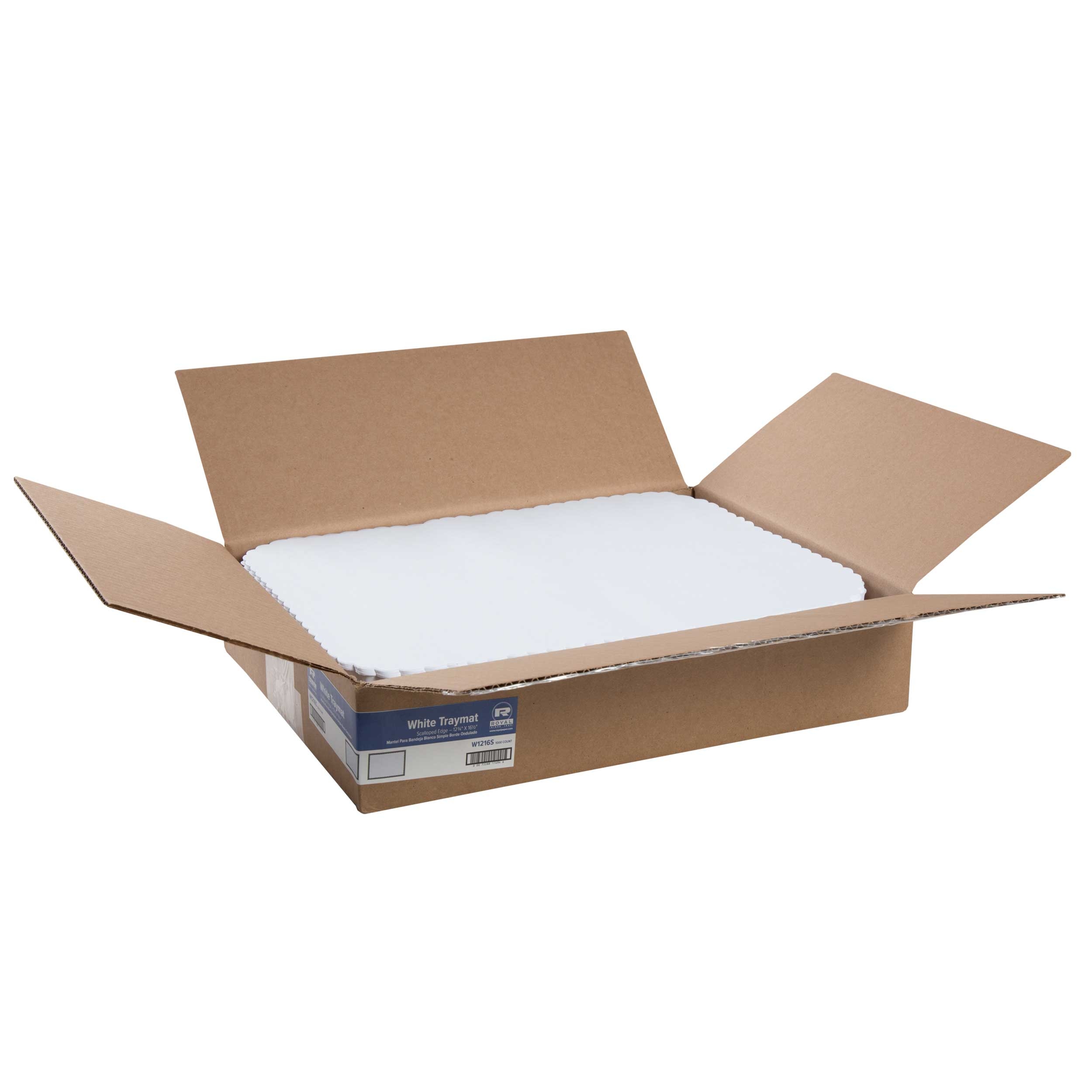 Royal Plain White Scalloped Traymat, 12 3/4 x 16 1/2 inch -- 1000 per case.