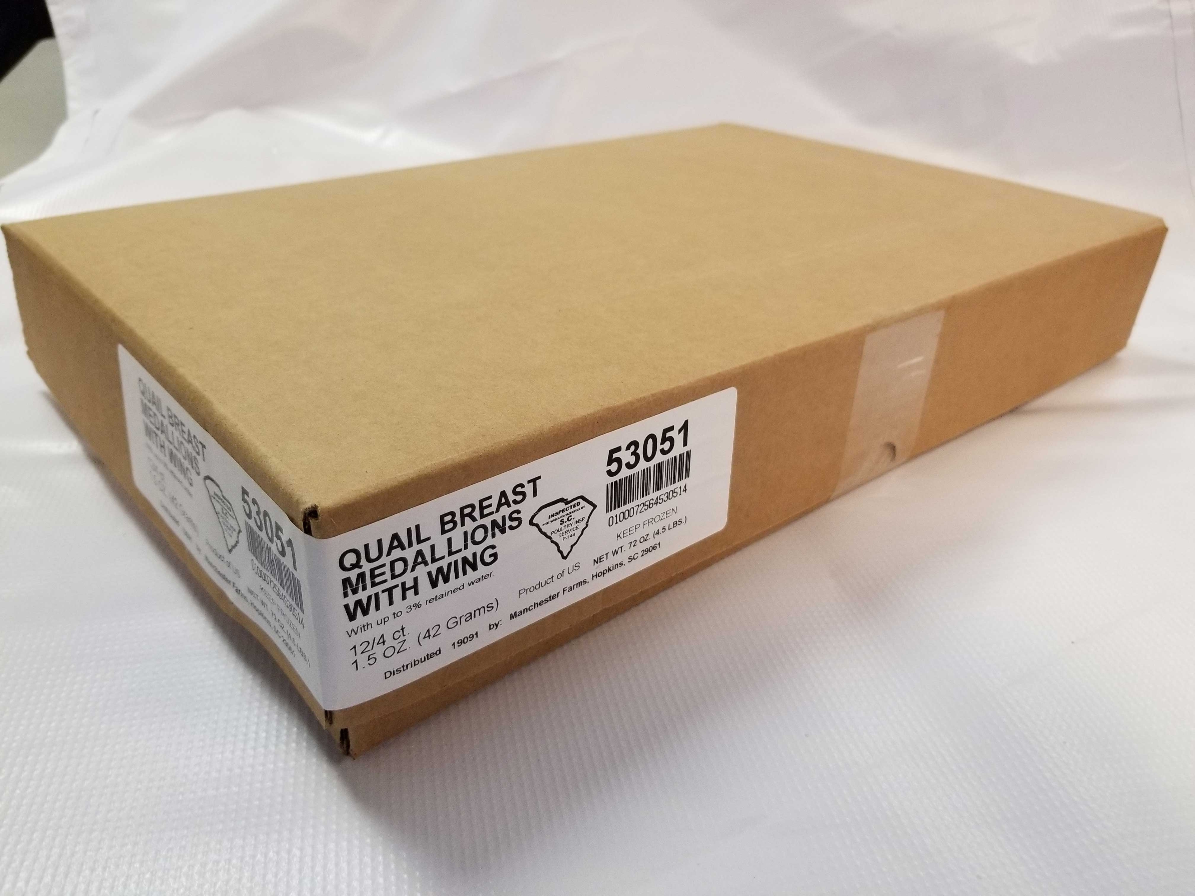 Manchester Farms Medallions Quail Breast With Wing -- 48 Per Case