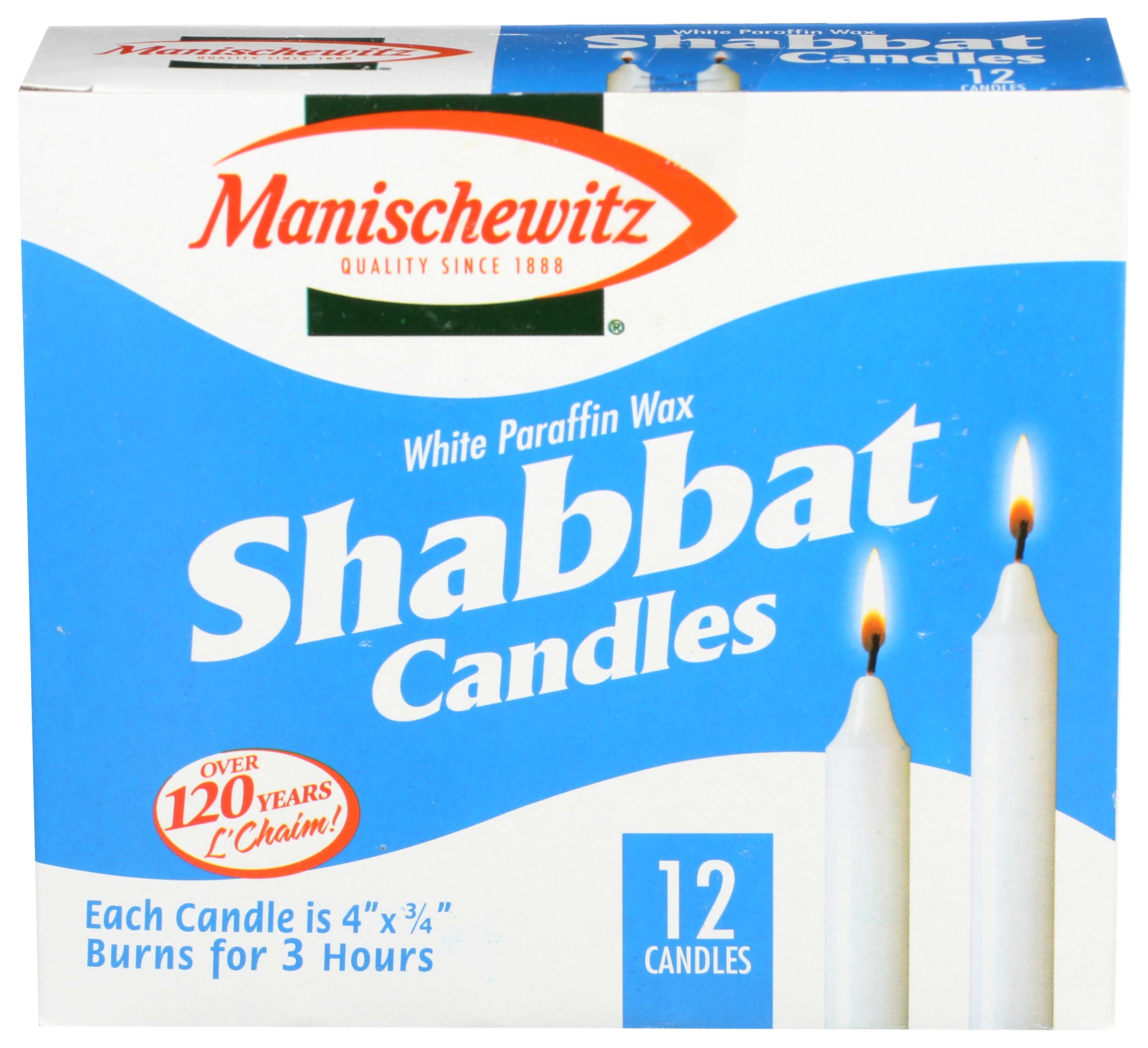Manischewitz Shabbat Utility Candles - 12 count per pack -- 24 packs per case