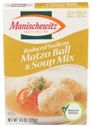 Manischewitz Reduced Sodium Matzo Ball Soup Mix, 4.5 Ounce -- 12 per case